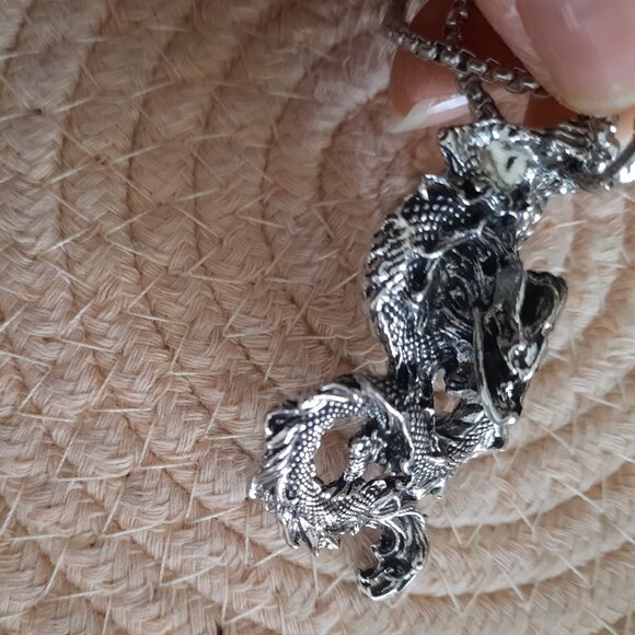 Dragon Pendant Gothic Pendant Necklace - Stainless Steel, NEW! - Picture 8 of 14